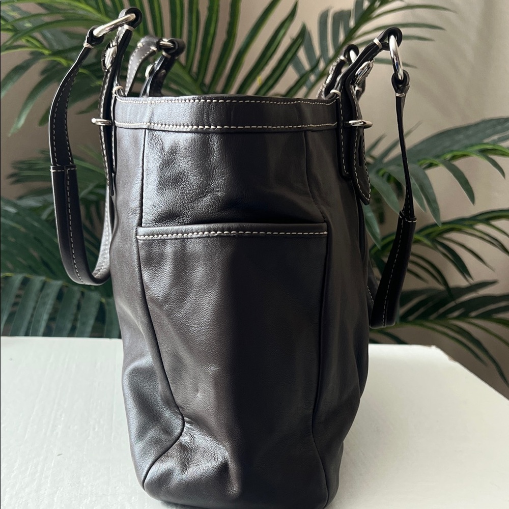 Coach Dark Brown Leather Shoulder Bag - Picture 10 of 13